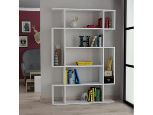 Mito" wooden bookcase 110 x 25.5 x 161 cm - White 2