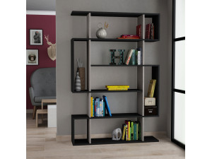 Mito" wooden bookcase 110 x 25.5 x 161 cm - Anthracite 2