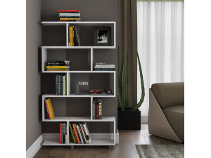 Elif" wooden bookcase 90 x 20 x 156 cm - White 2