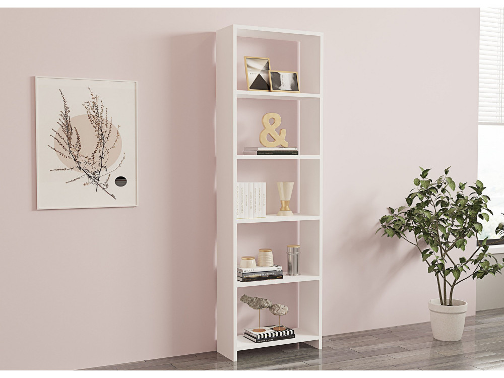 New" wooden bookcase - 50 x 19 x 160 cm - White