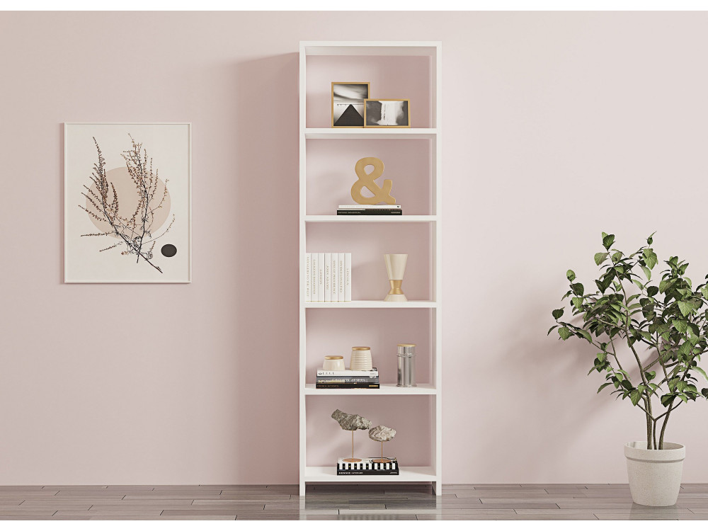 New" wooden bookcase - 50 x 19 x 160 cm - White