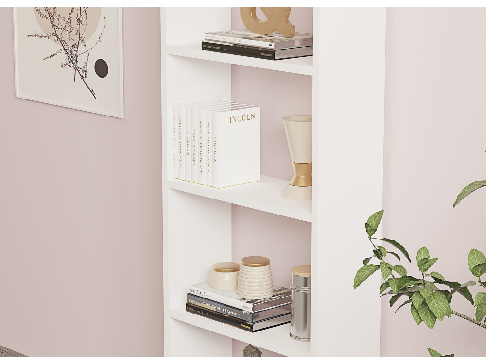 New" wooden bookcase - 50 x 19 x 160 cm - White