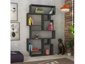 Karmato" wooden bookcase 96 x 25.5 x 168.5 cm - Anthracite 2