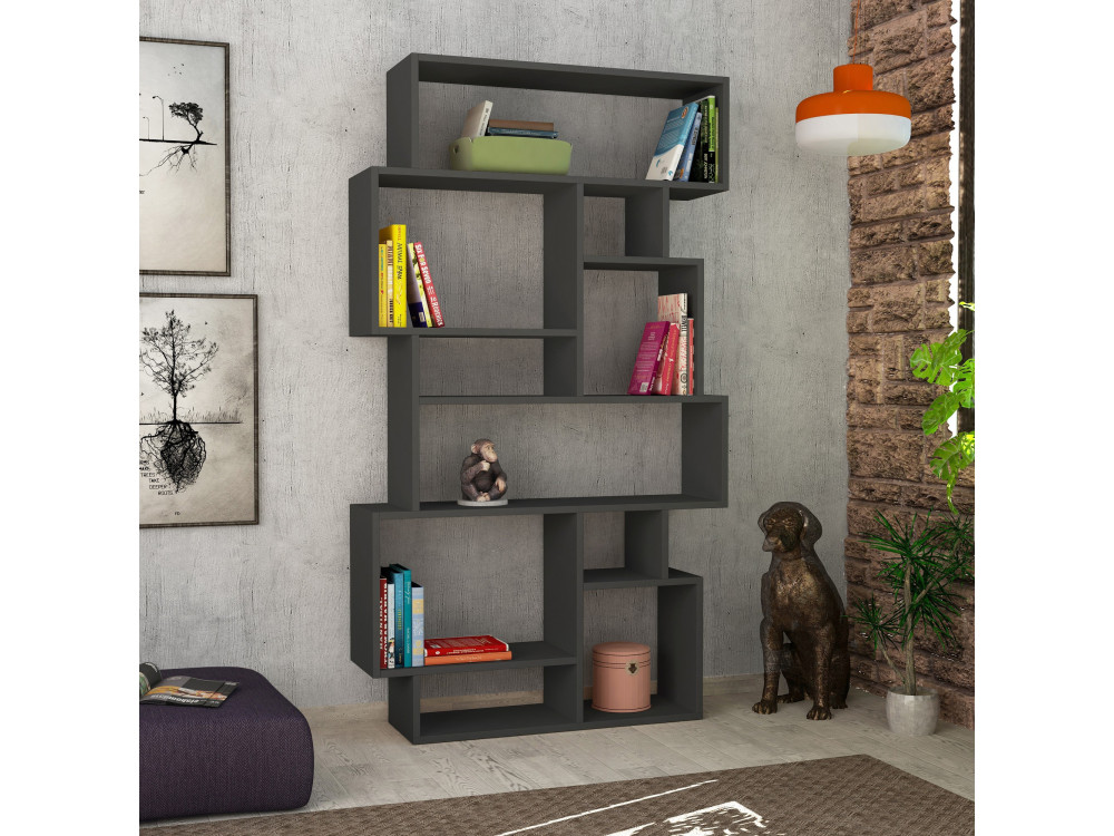 Karmato" wooden bookcase 96 x 25.5 x 168.5 cm - Anthracite