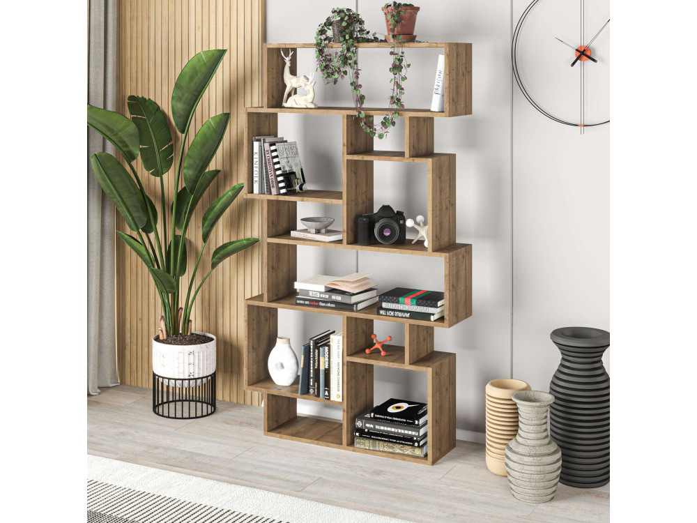 Wooden bookcase "Karmato" 96 x 25.5 x 168.5 cm - Hitit