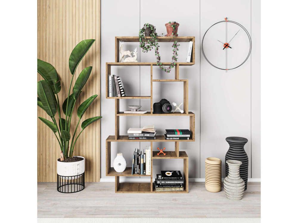 Wooden bookcase "Karmato" 96 x 25.5 x 168.5 cm - Hitit