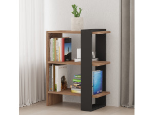 Ova" wooden bookcase - 51 x 25 x 70 cm - Oak-Anthracite 2