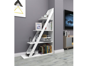 Arven" wooden bookcase - 100 x 29 x 150 cm - White 2