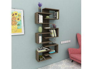 Lotus" wooden bookcase - 75 x 21 x 161 cm - Walnut 2