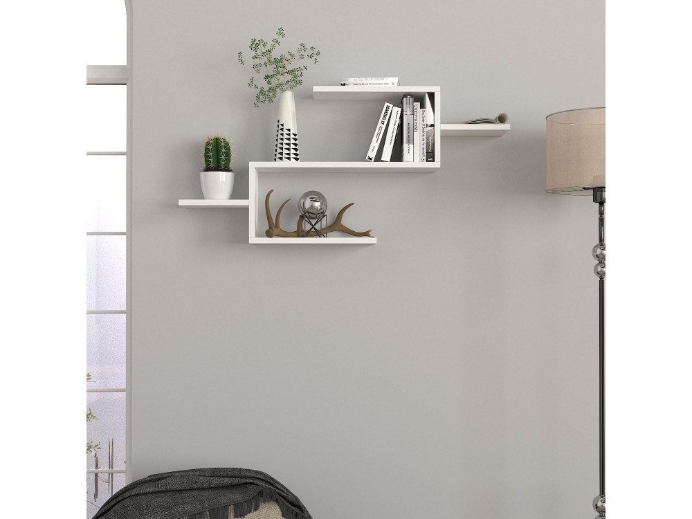 Twist" wooden bookcase - 104 x 14 x 49 cm - White