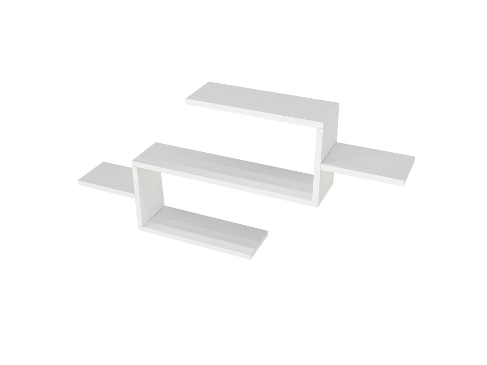 Twist" wooden bookcase - 104 x 14 x 49 cm - White
