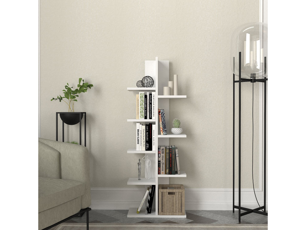 Tree" wooden bookcase - 45 x 22 x 121 cm - White