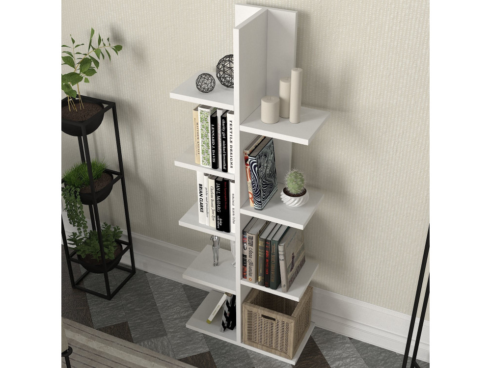 Tree" wooden bookcase - 45 x 22 x 121 cm - White