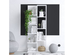 Viva" wooden bookcase - 60 x 18 x 150 cm - White 2