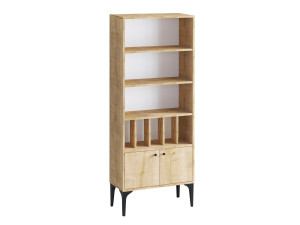 Pollux" wooden bookcase - 60 x 30 x 175 cm - Sapphire Oak