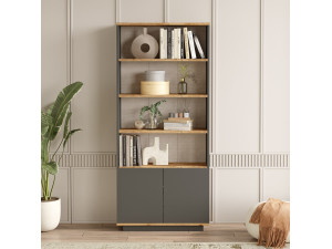 Forlan" wooden bookcase 75 x 26.8 x 168.3 cm - Atlantic pine 2