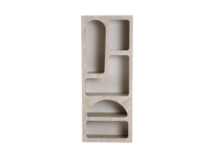 Venüs" wooden bookcase 60 x 32 x 150 cm - travertine marble