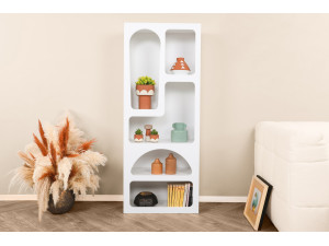 Venüs" wooden bookcase 60 x 32 x 150 cm - White 2
