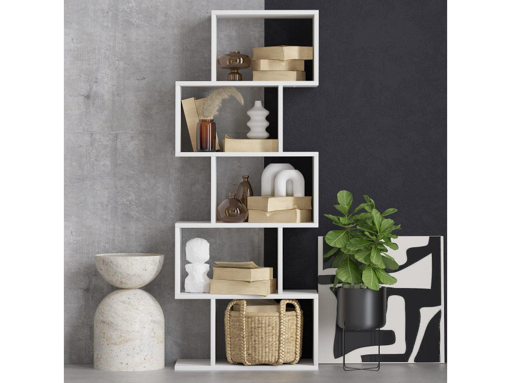 Meric" wooden bookcase 60 x 30 x 150 cm - White
