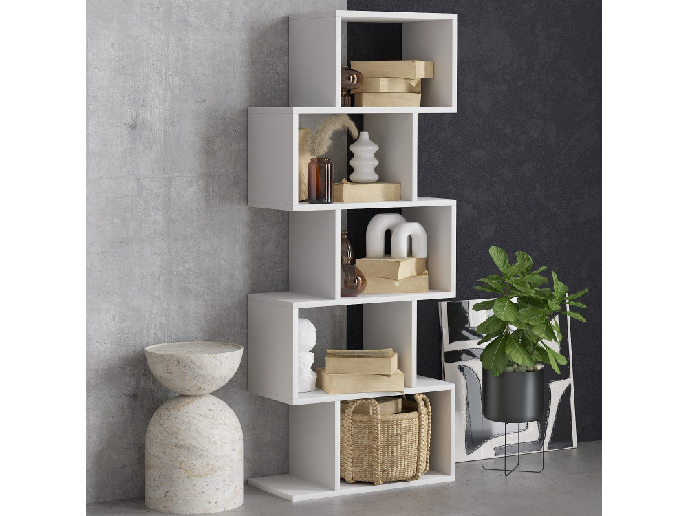 Meric" wooden bookcase 60 x 30 x 150 cm - White
