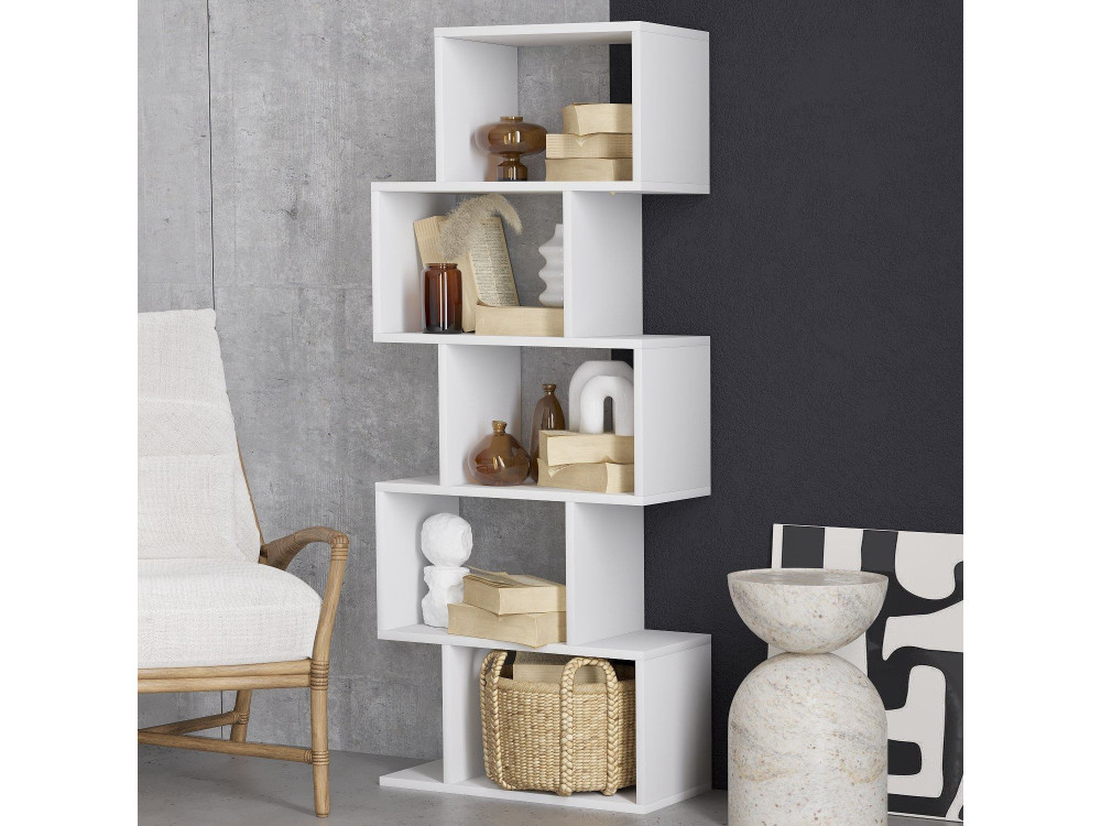 Meric" wooden bookcase 60 x 30 x 150 cm - White