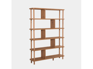 Meta" wooden bookcase - 120 x 28 x 168 cm - Brown