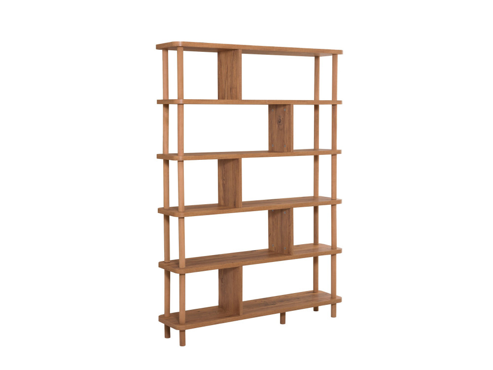 Meta" wooden bookcase - 120 x 28 x 168 cm - Brown