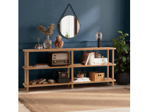 Zen" wooden bookcase - 180 x 35 x 75 cm - Brown 2