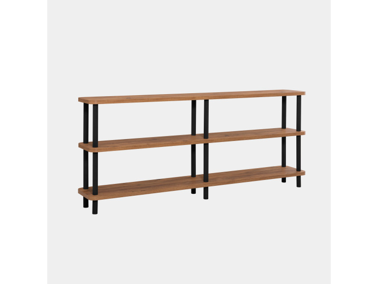 Zen" wooden bookcase - 180 x 35 x 75 cm - Black