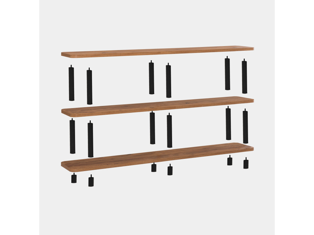 Zen" wooden bookcase - 180 x 35 x 75 cm - Black