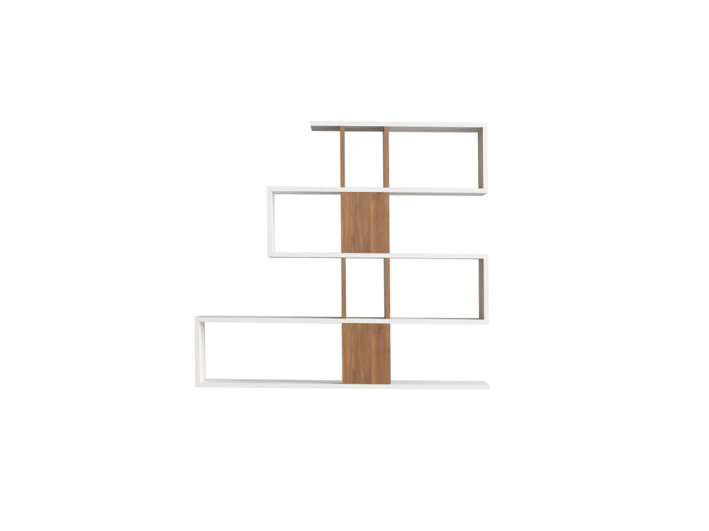 Karlin" wooden bookcase - 120 x 20 x 109 cm - White