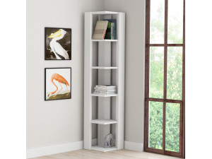 Nati" wooden bookcase - 32 x 32 x 161 cm - White 2
