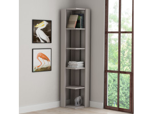 Nati" wooden bookcase - 32 x 32 x 161 cm - Light mocha brown 2