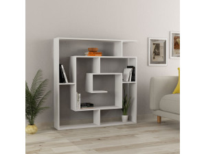 Labirent" wooden bookcase - 125 x 22 x 129 cm - White 2