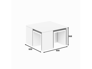 Ortanca" wooden coffee table set - 60 x 60 x 37 cm - White