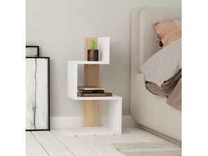 Rosie" wooden side table - 42 x 30 x 72 cm - White oak 2