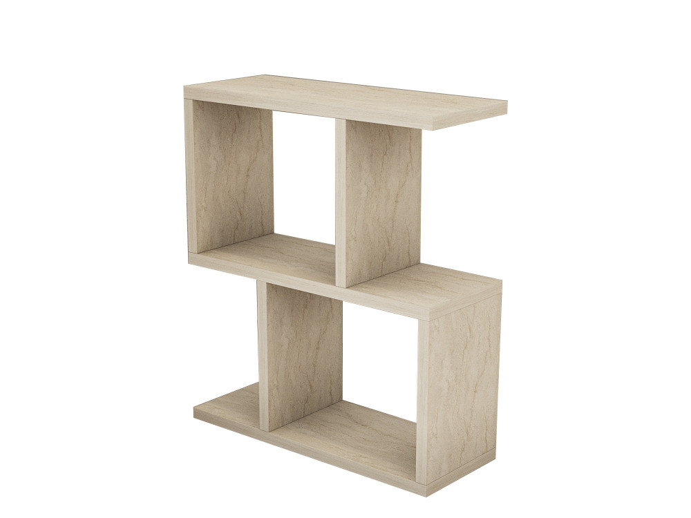 Zet" wooden side table - 45 x 17 x 51 cm - Travertine