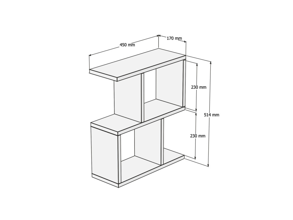 Zet" wooden side table - 45 x 17 x 51 cm - Travertine