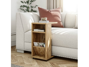 Filinta" wooden side table - 30 x 40 x 63 cm - Brown 2