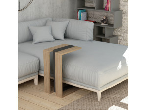 Muju" wooden side table - 30 x 40 x 57 cm - Oak-Anthracite 2