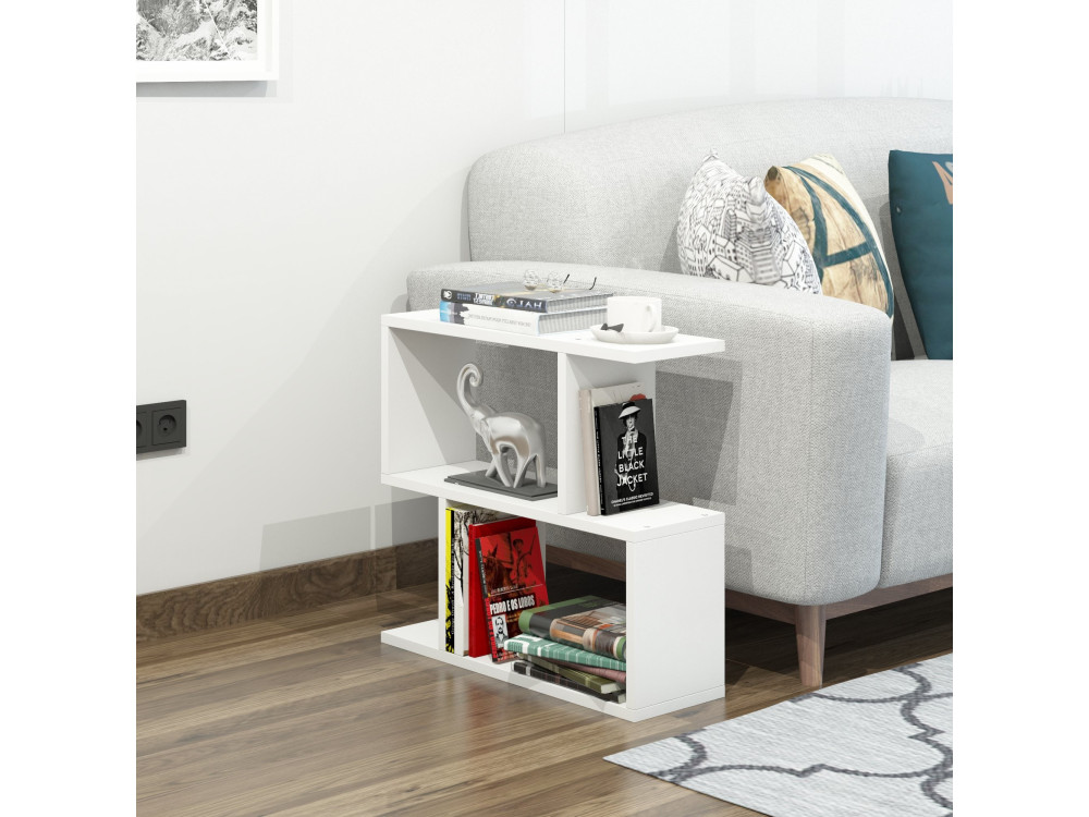 Lale" wooden side table - 60 x 20 x 55 cm - White