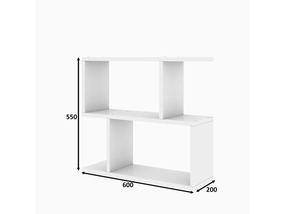 Lale" wooden side table - 60 x 20 x 55 cm - White