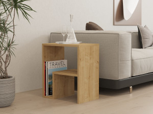 Yepa" wooden side table - 45 x 29 x 51 cm - Sapphire Oak 2