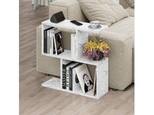 Homemania" wooden coffee table 60 x 20 x 60 cm - Carrara marble 2