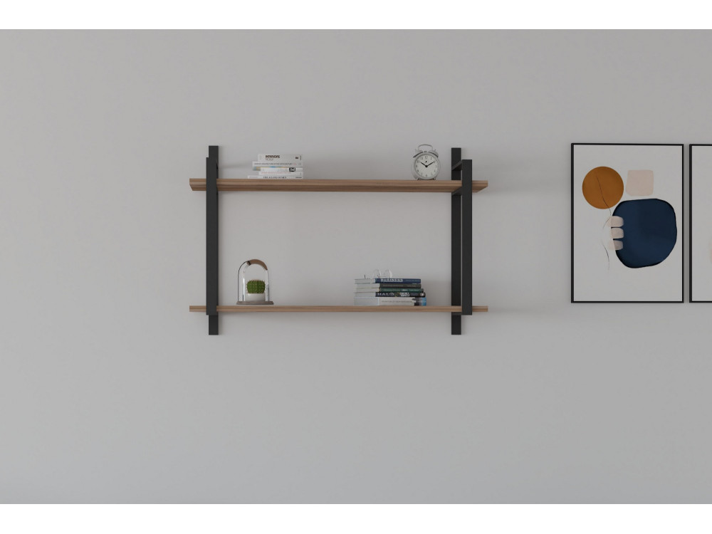Wooden wall shelf "Abat" - 90 x 22 x 60 cm - Walnut