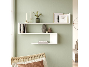 WL10" wooden wall shelf - 120 x 14 x 71 cm - White 2