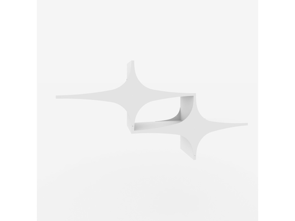 Susen" wooden wall shelf - 135 x 20 x 69 cm - White