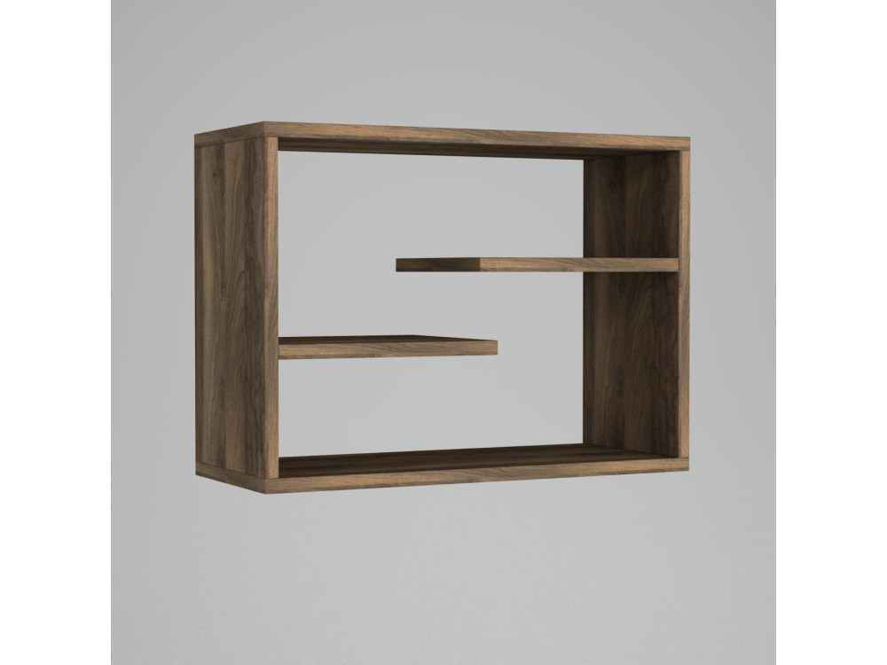 Wooden wall shelf "Tino" - 60 x 19 x 44 cm - Walnut