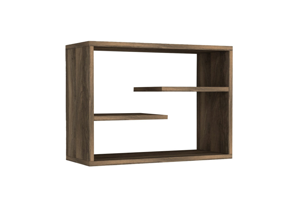 Wooden wall shelf "Tino" - 60 x 19 x 44 cm - Walnut