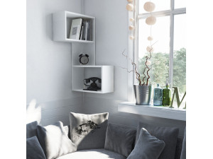 Part" wooden wall shelf - 47 x 20 x 85 cm - White 2
